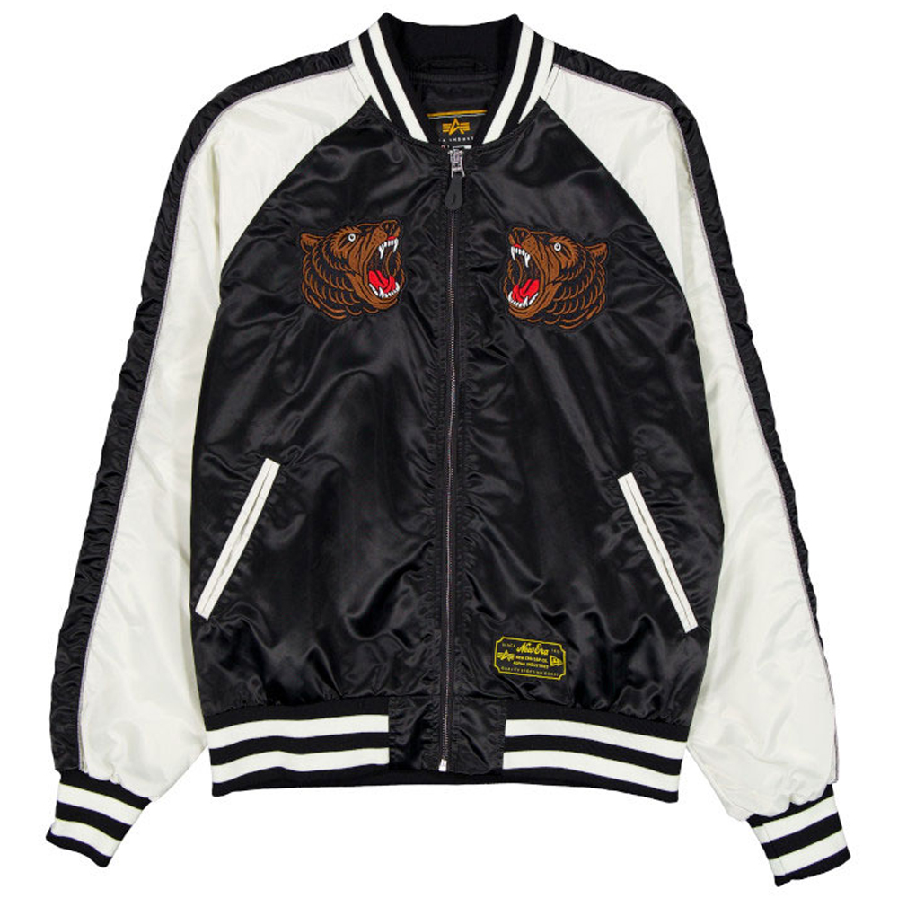 Men's New Era x Alpha Industries Black/White 2026 NBA All-Star Game Souvier Full-Zip Jacket