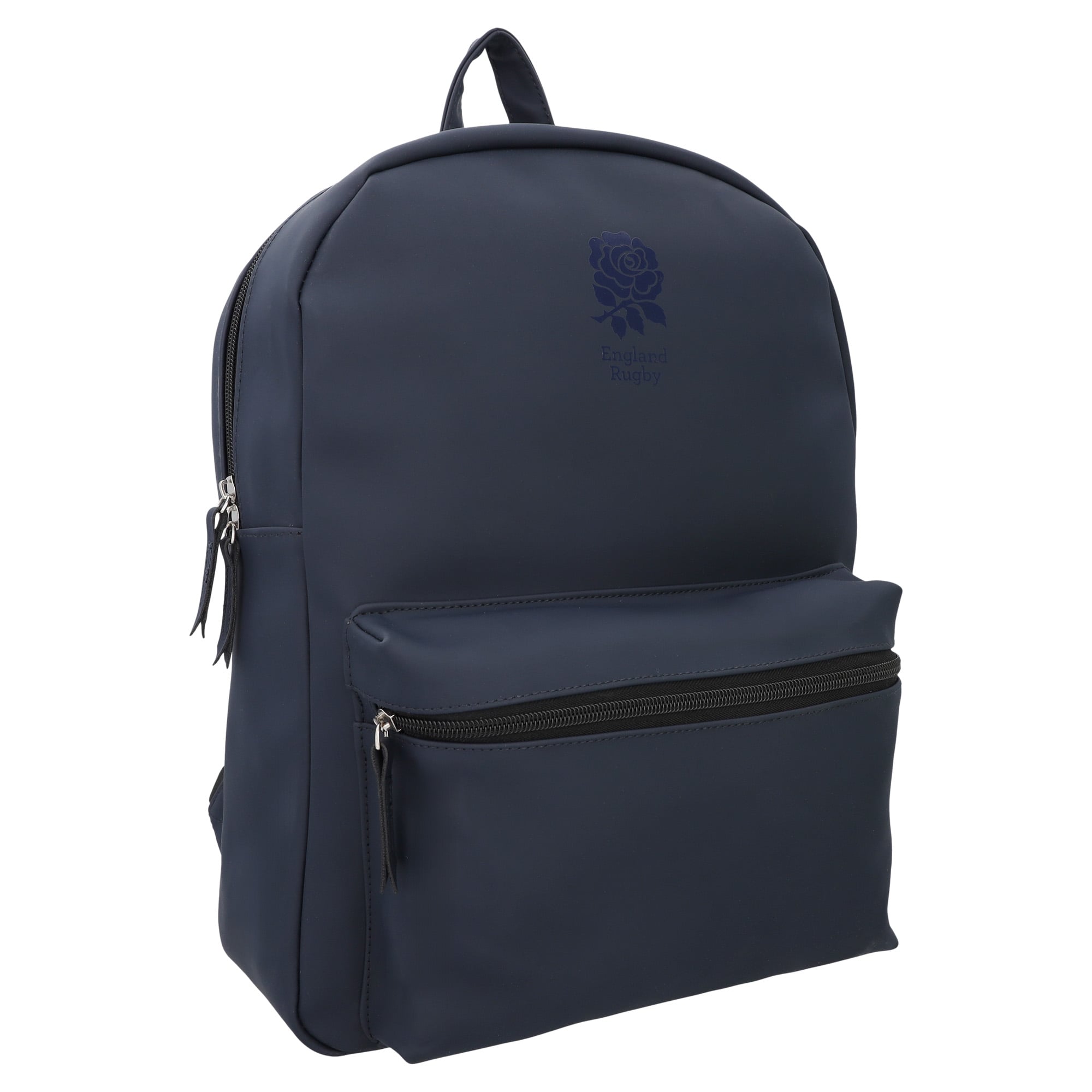 Zaino con stemma dell'Inghilterra Rugby in similpelle premium - 43 x 27 cm - Blu navy