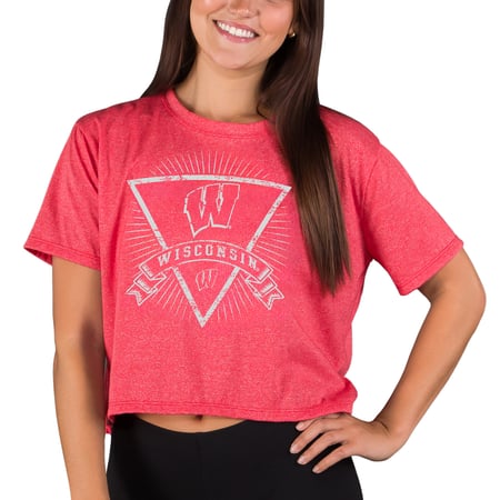 Women's Concepts Sport Red Wisconsin Badgers Quest Knit Crop Top