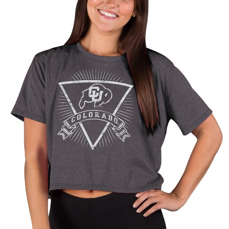 Women's Concepts Sport Charcoal Colorado Buffaloes Quest Knit Crop Top