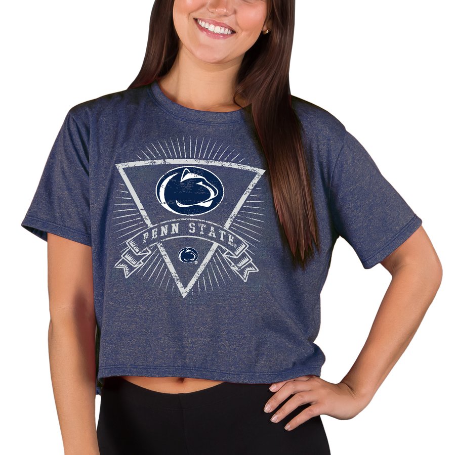 Women's Concepts Sport Navy Penn State Nittany Lions Quest Knit Crop Top