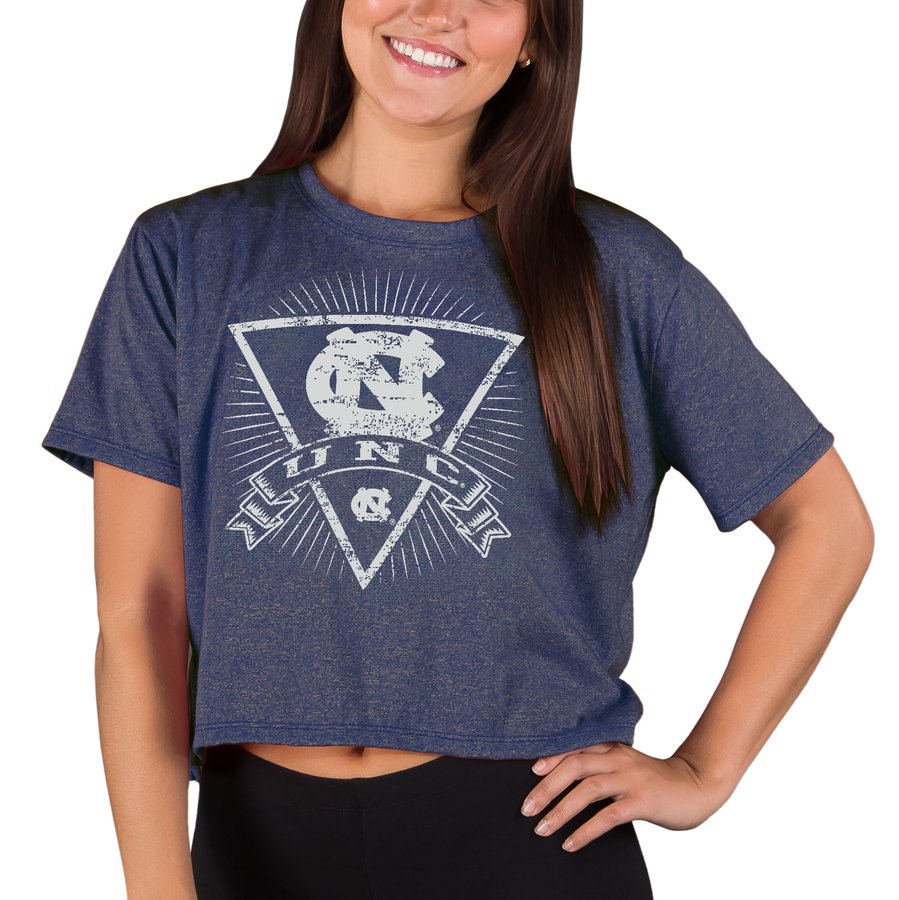Women's Concepts Sport Navy North Carolina Tar Heels Quest Knit Crop Top