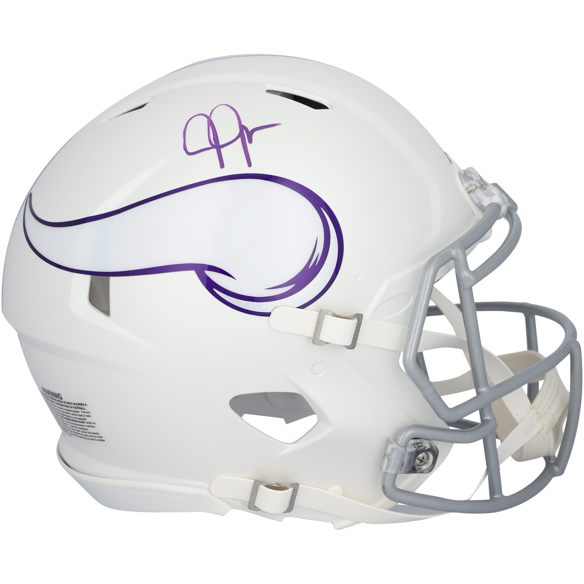 Justin Jefferson Minnesota Vikings Autographed Riddell 2024 Alternate Speed Authentic Helmet