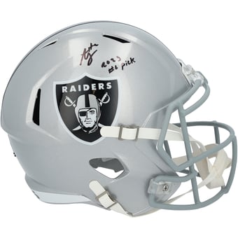 "Ashton Jeanty Las Vegas Raiders Autographed Riddell Speed Replica Helmet with ""2025 #6 Pick"" Inscription"