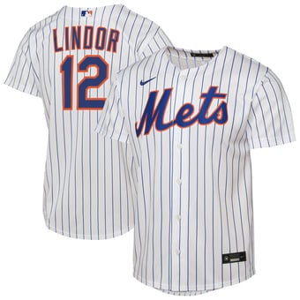 Youth Nike Francisco Lindor White New York Mets Home Replica Player Jersey