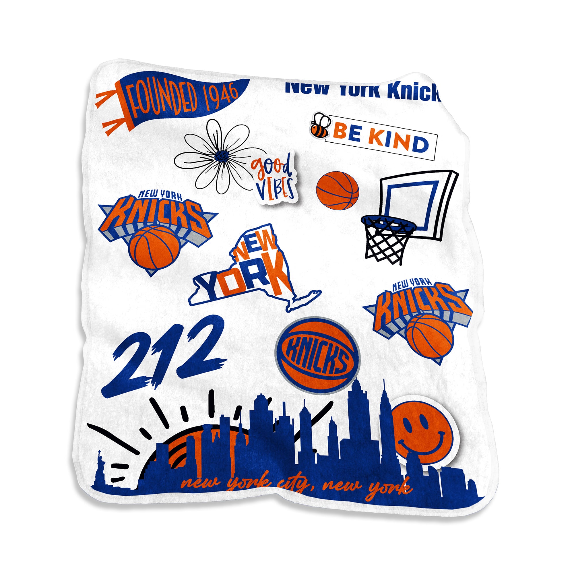 Logo Brands New York Knicks 50" x 60" Raschel Native Throw