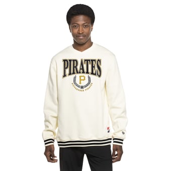 Men's New Era White Pittsburgh Pirates Throwback Sweatshirt
