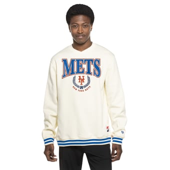 Men's New Era White New York Mets Throwback Sweatshirt