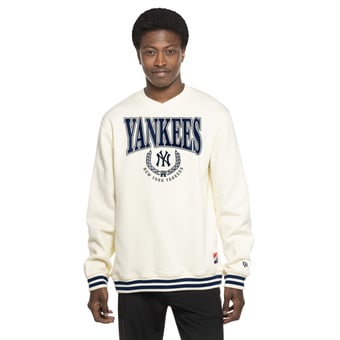 Men's New Era White New York Yankees Throwback Sweatshirt