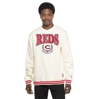 Men's New Era White Cincinnati Reds Throwback Sweatshirt