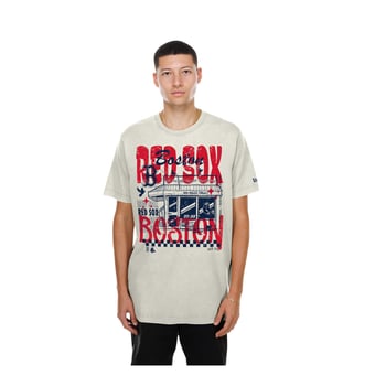 Men's New Era  Cream Boston Red Sox Injection Lifestyle Foodie Fashion T-Shirt