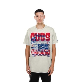 Men's New Era  Cream Chicago Cubs Injection Lifestyle Foodie Fashion T-Shirt
