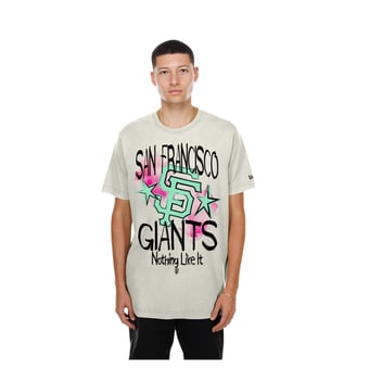 Men's New Era  Cream San Francisco Giants Lifestyle Punk Core T-Shirt