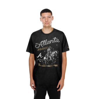 Men's New Era  Black Atlanta Braves Injection Lifestyle Urban Ranchwear T-Shirt