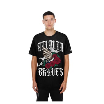 Men's New Era Black Atlanta Braves Lifestyle Blessed Aesthetic T-Shirt