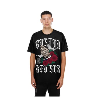 Men's New Era Black Boston Red Sox Lifestyle Blessed Aesthetic T-Shirt