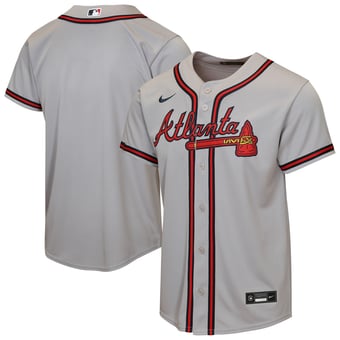 Youth Nike  Gray Atlanta Braves Road Replica Jersey