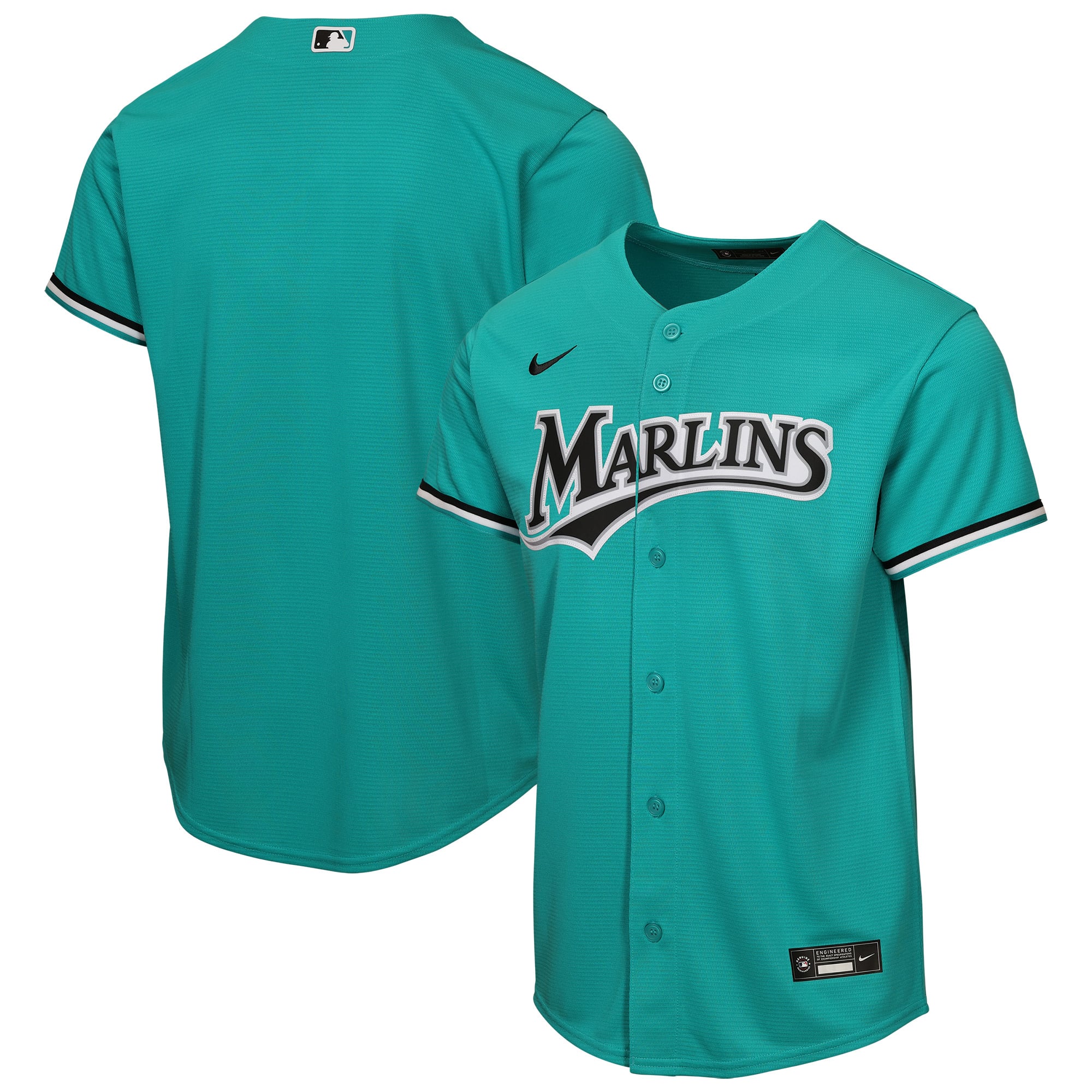 Youth Nike Teal Miami Marlins Alternate Replica Jersey