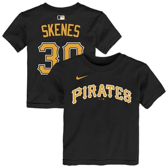 Toddler Paul Skenes Black Pittsburgh Pirates Name & Number T-Shirt