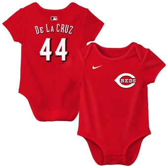 Newborn & Infant Nike Elly De La Cruz Red Cincinnati Reds Name & Number Bodysuit