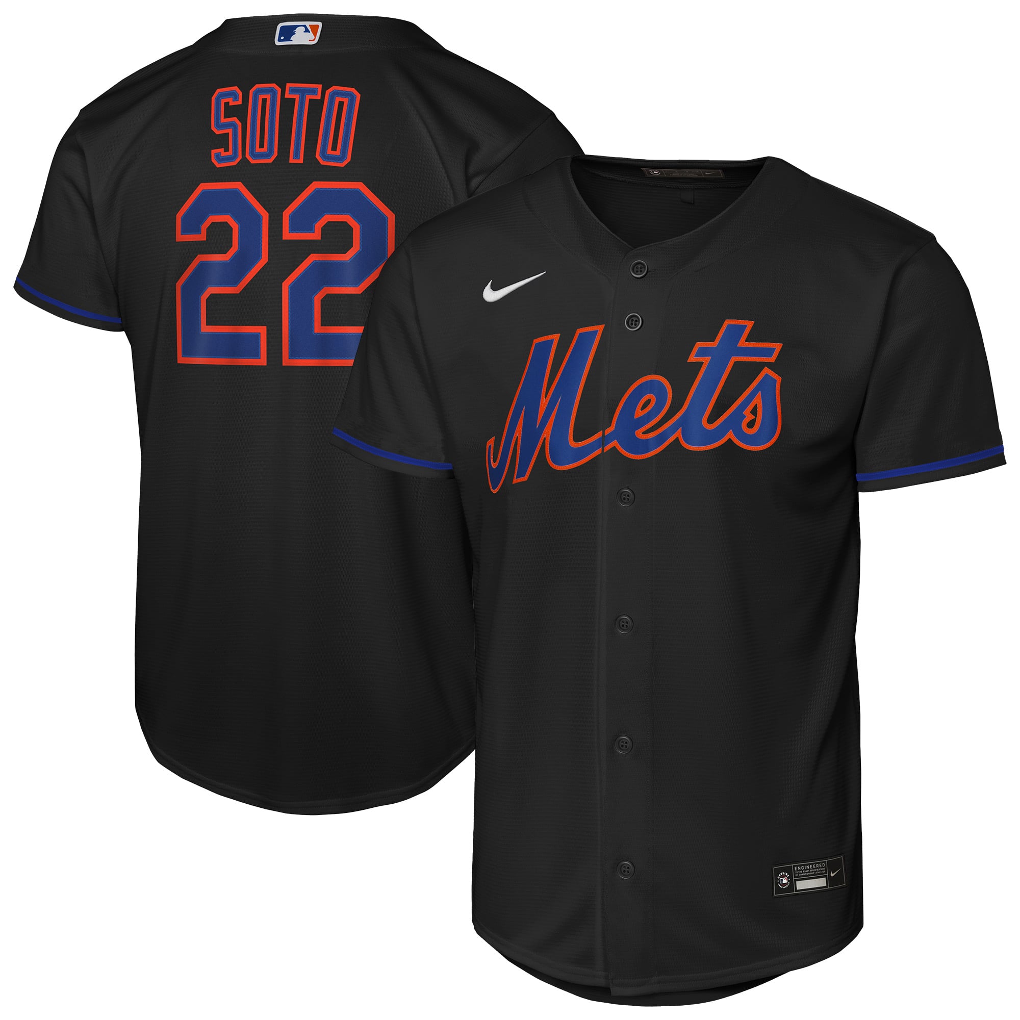 Youth Nike Juan Soto Black New York Mets Alternate Replica Jersey
