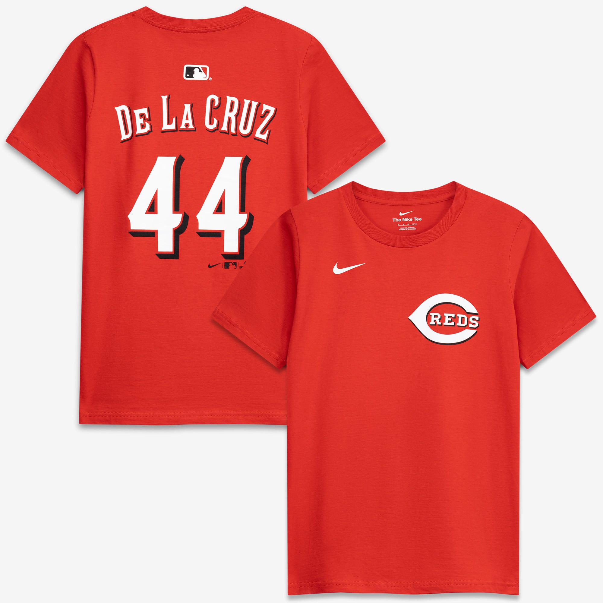 Youth Nike Elly De La Cruz Red Cincinnati Reds Name & Number T-Shirt