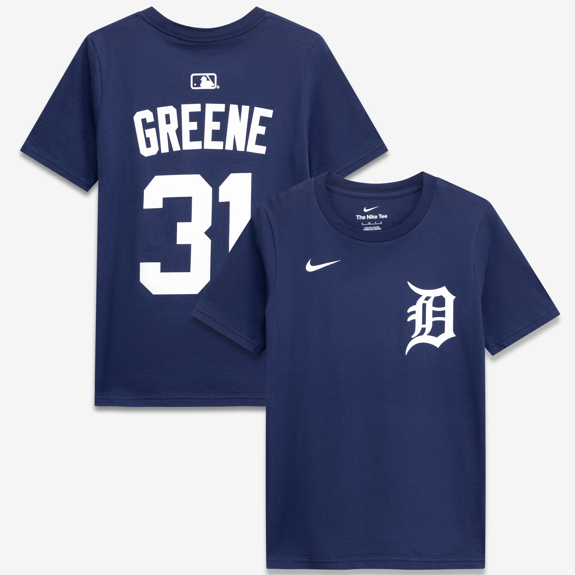 Youth Nike Riley Greene Navy Detroit Tigers Name & Number T-Shirt