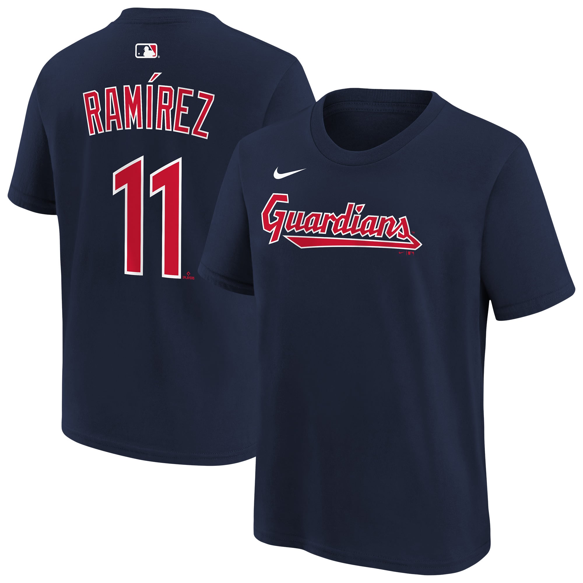 Youth Nike José Ramírez Navy Cleveland Guardians Name & Number T-Shirt