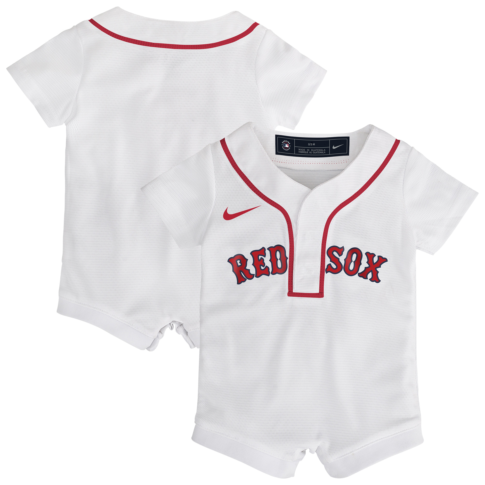 Newborn Nike White Boston Red Sox Home Replica Romper Jersey