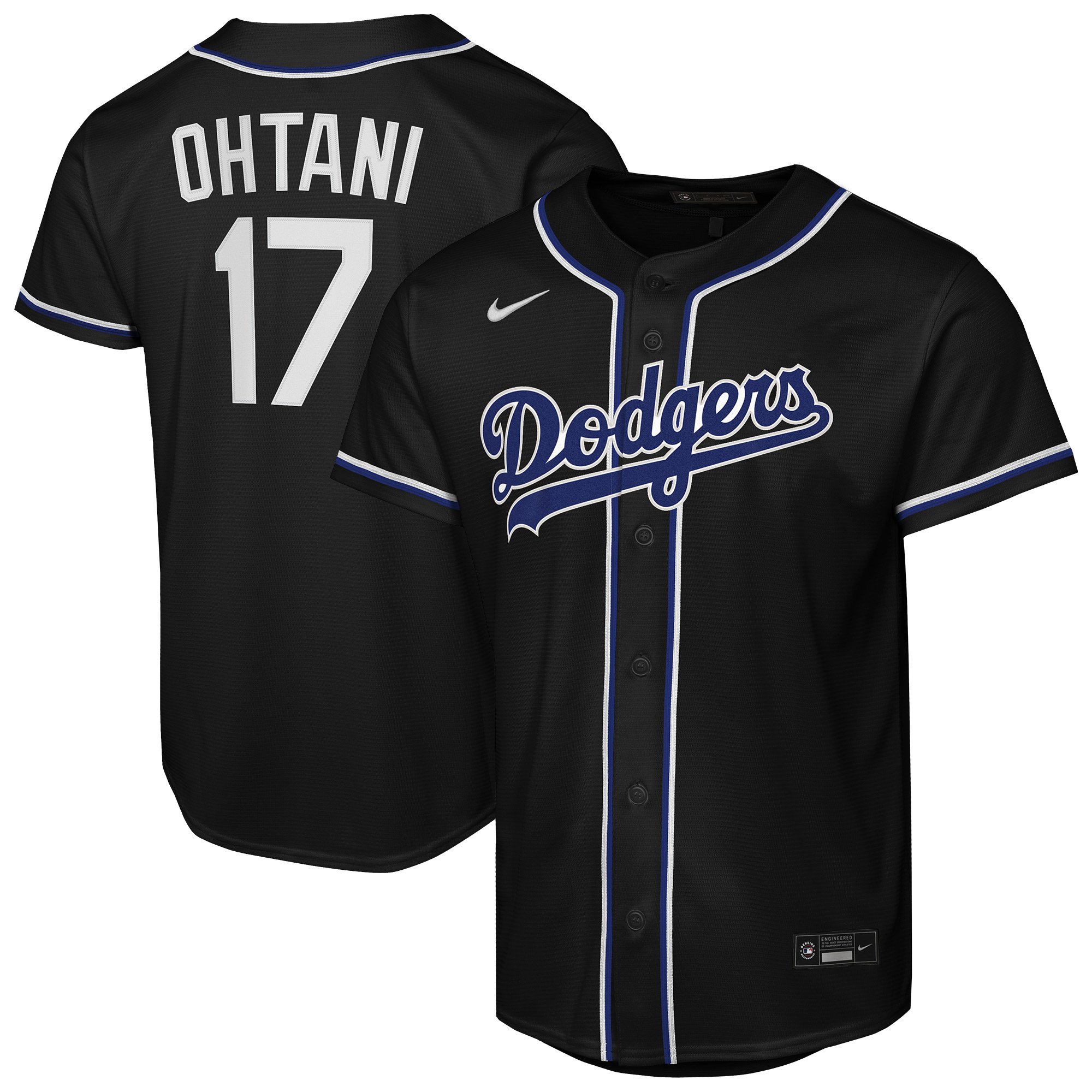 Youth Nike Shohei Ohtani Black Los Angeles Dodgers Fashion Replica Player Jersey