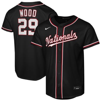 Youth Nike James Wood Black Washington Nationals Fashion Replica Player Jersey