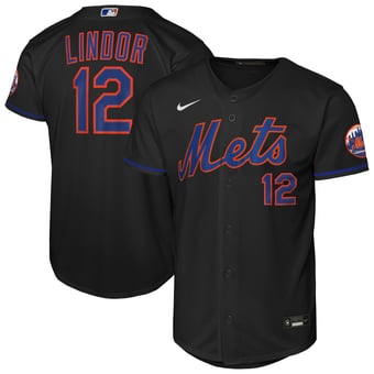 Youth Nike Francisco Lindor Black New York Mets Alternate Stadium Jersey