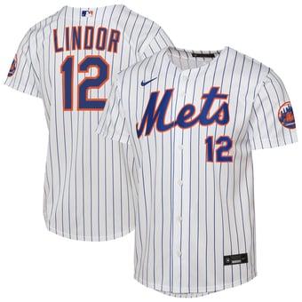 Youth Nike Francisco Lindor White New York Mets Home Stadium Jersey