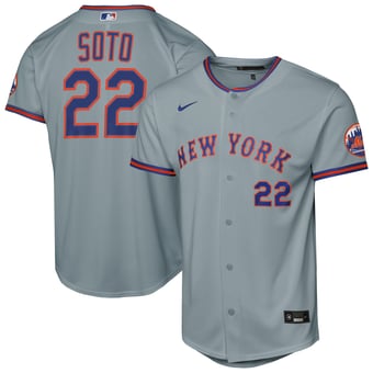 Youth Nike Juan Soto Gray New York Mets Road Stadium Jersey
