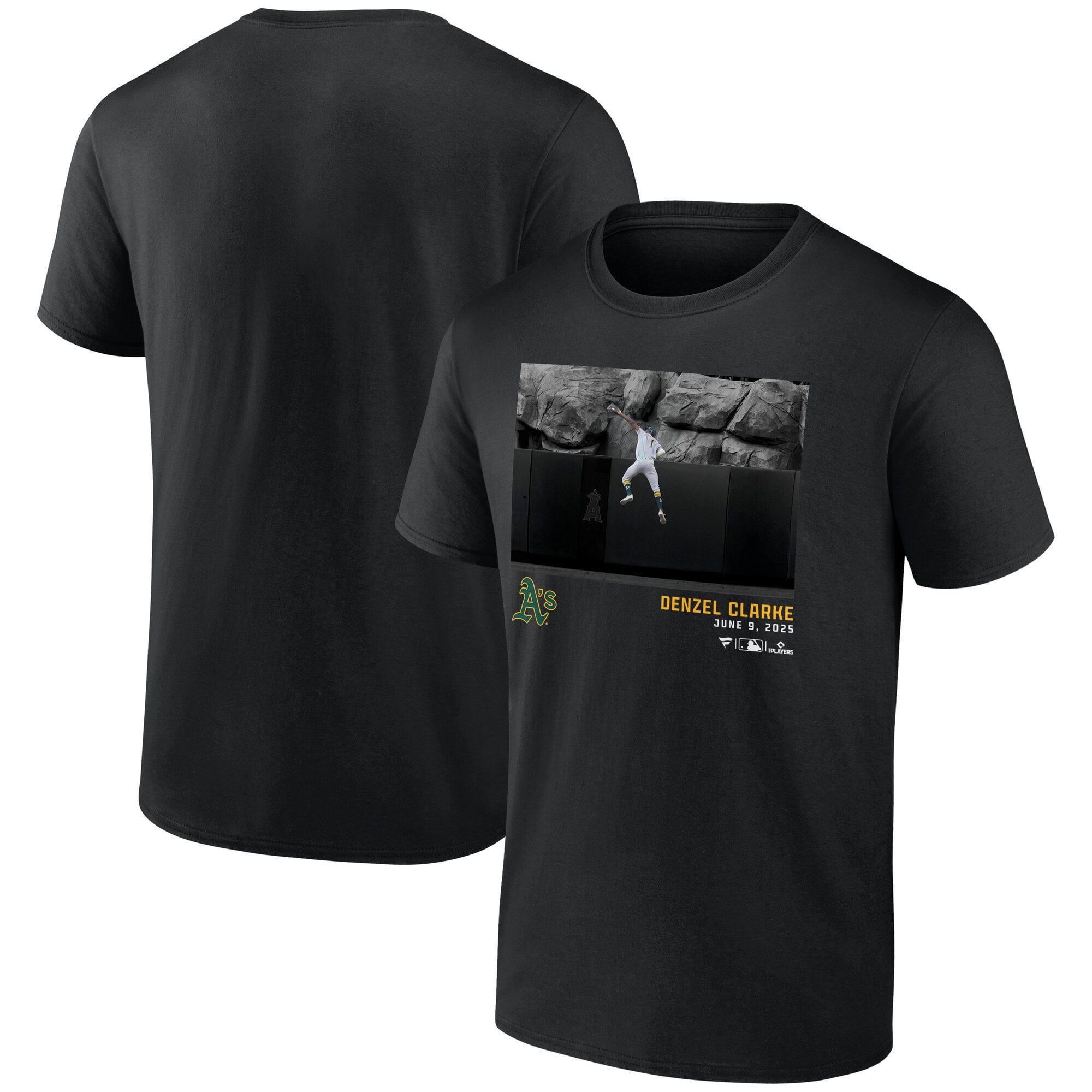 Men's Denzel Clarke Black Athletics Graphic Player T-Shirt
