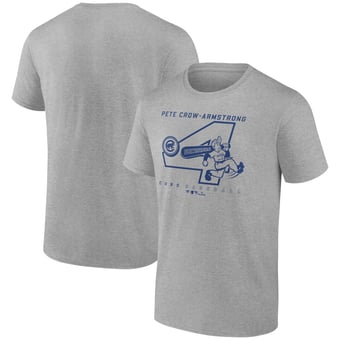 Men's Pete Crow-Armstrong Heather Gray Chicago Cubs Graphic Player T-Shirt