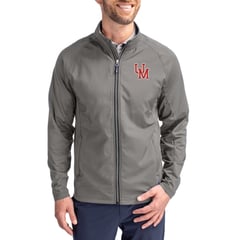 Men's Cutter & Buck Gray Ole Miss Rebels Vault Logo Adapt Eco Knit Raglan Full-Zip Jacket