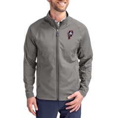 Men's Cutter & Buck Gray Ohio State Buckeyes Vault Logo Adapt Eco Knit Raglan Full-Zip Jacket