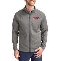 Men's Cutter & Buck Gray Illinois State Redbirds Primary Logo Adapt Eco Knit Raglan Full-Zip Jacket