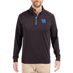 Men's Cutter & Buck Black Kentucky Wildcats Alumni Logo Adapt Eco Knit Stretch Raglan Quarter-Zip Pullover