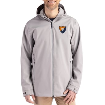 Men's Cutter & Buck  Gray Illinois Fighting Illini Vault Logo Camano Everyday Stretch Water-Resistant Full-Zip Jacket