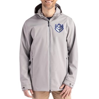 Men's Cutter & Buck Saint Louis Billikens Primary Logo Camano Everyday Stretch Water-Resistant Full-Zip Jacket
