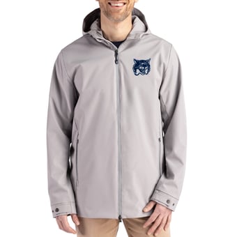 Men's Cutter & Buck  Gray New Hampshire Wildcats Vault Logo Camano Everyday Stretch Water-Resistant Full-Zip Jacket