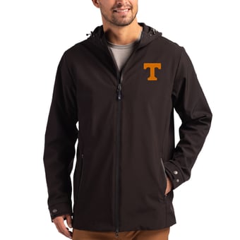 Men's Cutter & Buck  Black Tennessee Volunteers Primary Logo Camano Everyday Stretch Water-Resistant Full-Zip Jacket