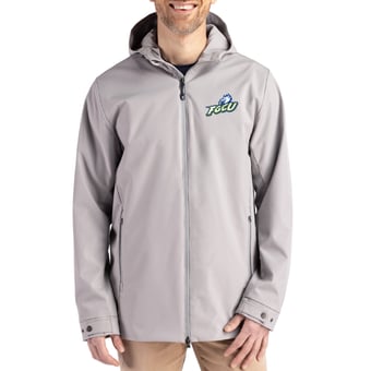 Men's Cutter & Buck  Gray Florida Gulf Coast Eagles Primary Logo Camano Everyday Stretch Water-Resistant Full-Zip Jacket