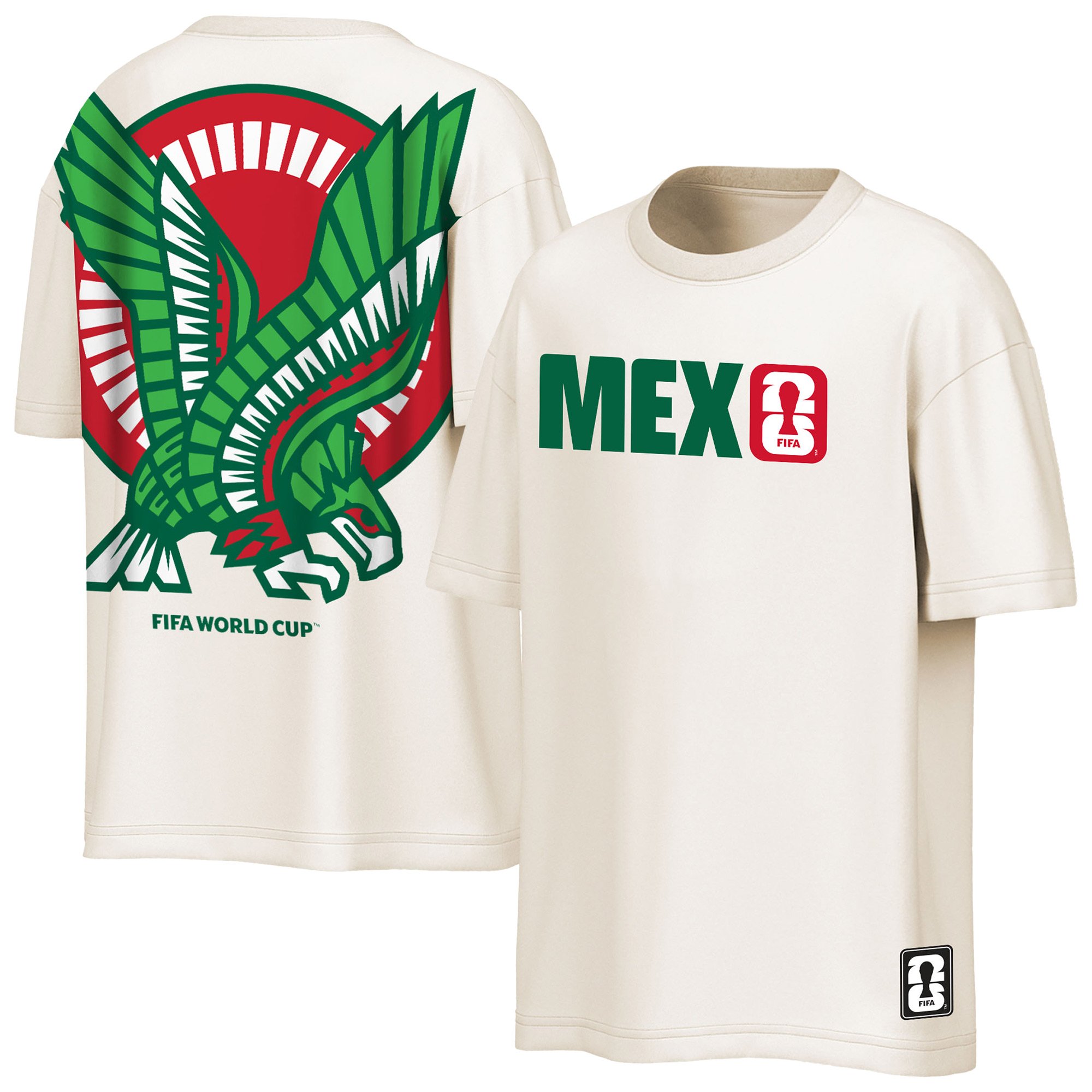 Men's Outerstuff Cream Mexico FIFA World Cup 2026 Livery Oversized T-Shirt