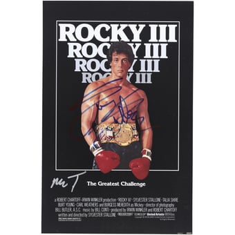 Sylvester Stallone & Mr. T Rocky III Autographed 12" x 18" Movie Poster