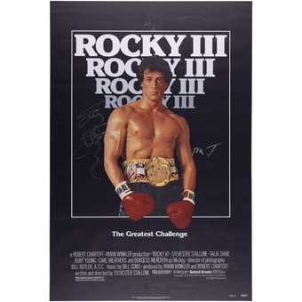 Sylvester Stallone & Mr. T Rocky III Autographed 24" x 36" Movie Poster