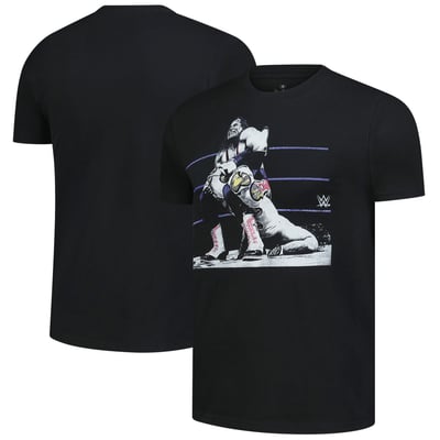 Men's Ripple Junction Black Bret Hart "Finishing Move" Graphic T-Shirt