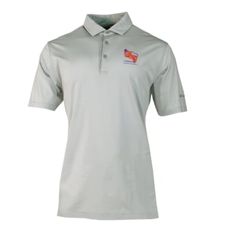 Men's Columbia Gray Clemson Tigers Vault Logo Double Hit Polo